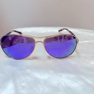 Oakley Womens Feedback Aviator Polarized Sunglasses Gold/Prism Violet